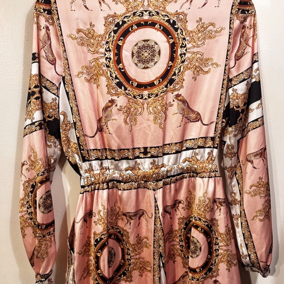 No1Los Angeles Paisley romper long sleeves elastic waist zip up S long sleeves - Picture 12 of 14